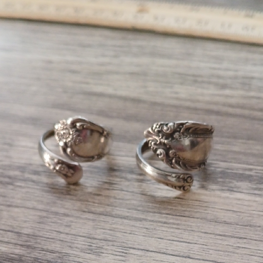 Elegant Sterling Silver Spoon Ring Set